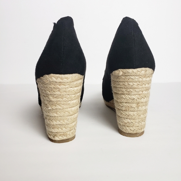 💗Kayleen Black Ankle Strap Espadrille Wedges - Picture 3 of 5